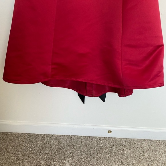 Saison Blanche Bridesmaid Formal Cocktail Prom Party Dress Gown Red Size 2 Bow - Picture 10 of 16